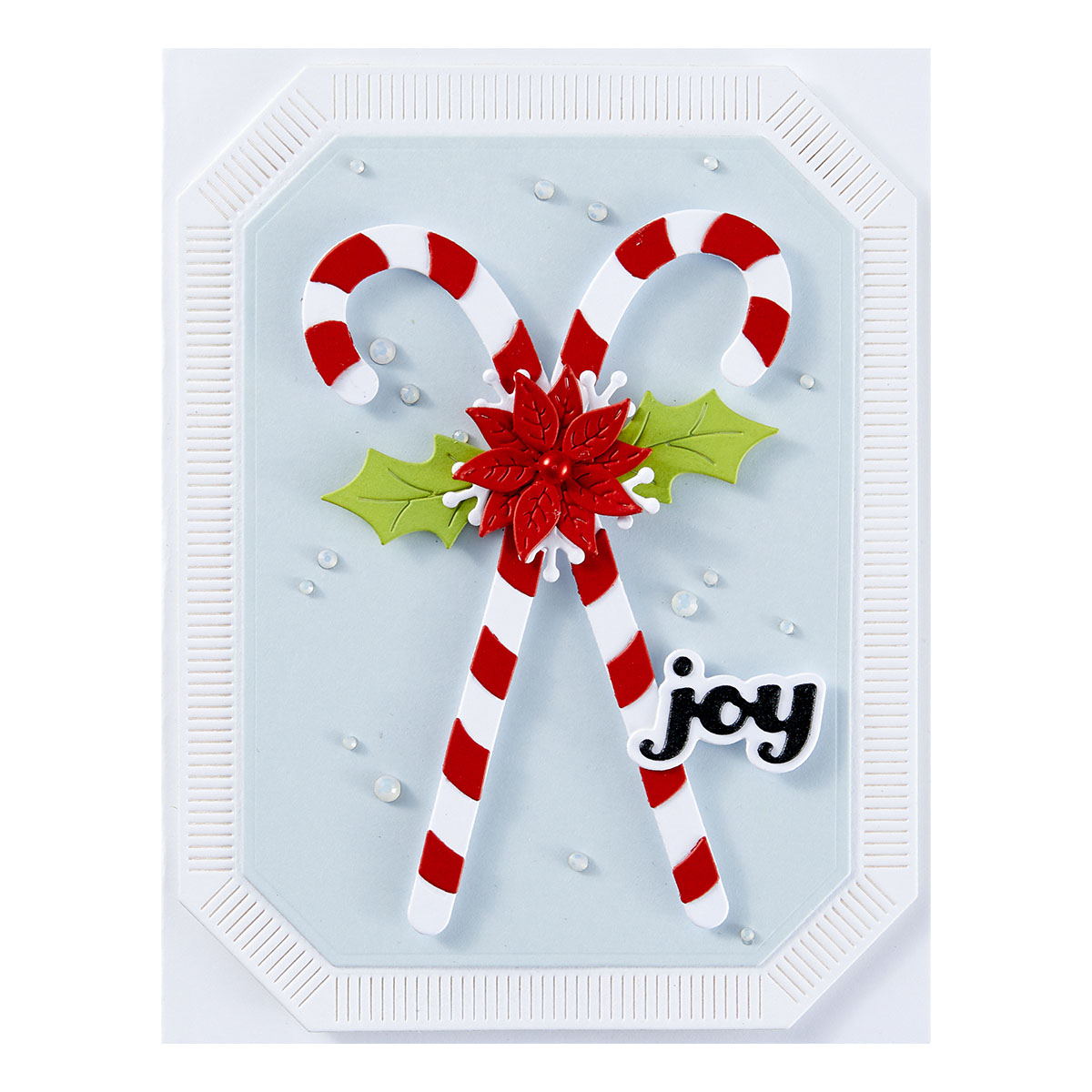 Spellbinders Candy Canes and Holly Etched Dies From the Home For the Holidays Collection