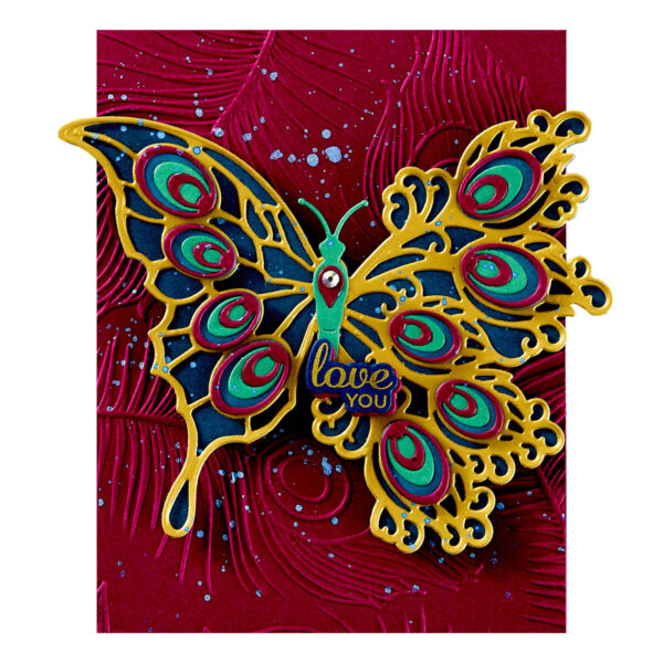 Spellbinders Peacock Butterfly Etched Dies From the Peacock Paradise Collection By Dawn Bibby