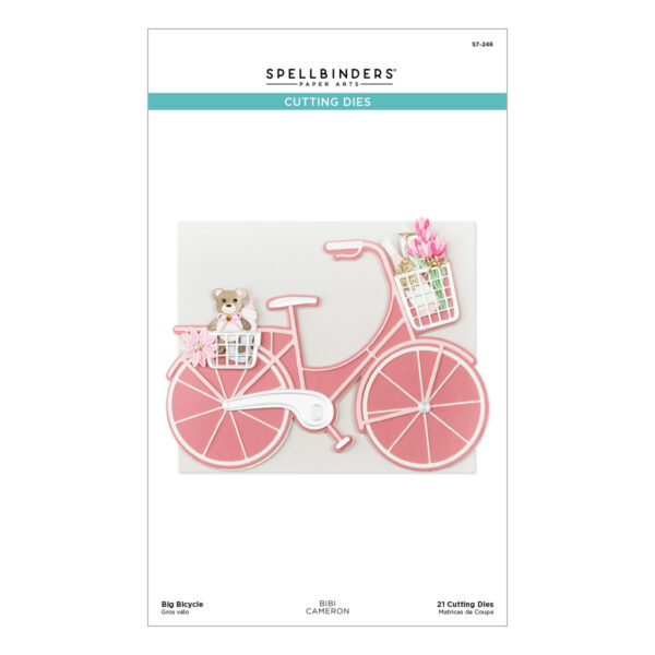 Spellbinders Big Bicycle Etched Dies From the Bibi's Cats and Pugs Collection By Bibi Cameron