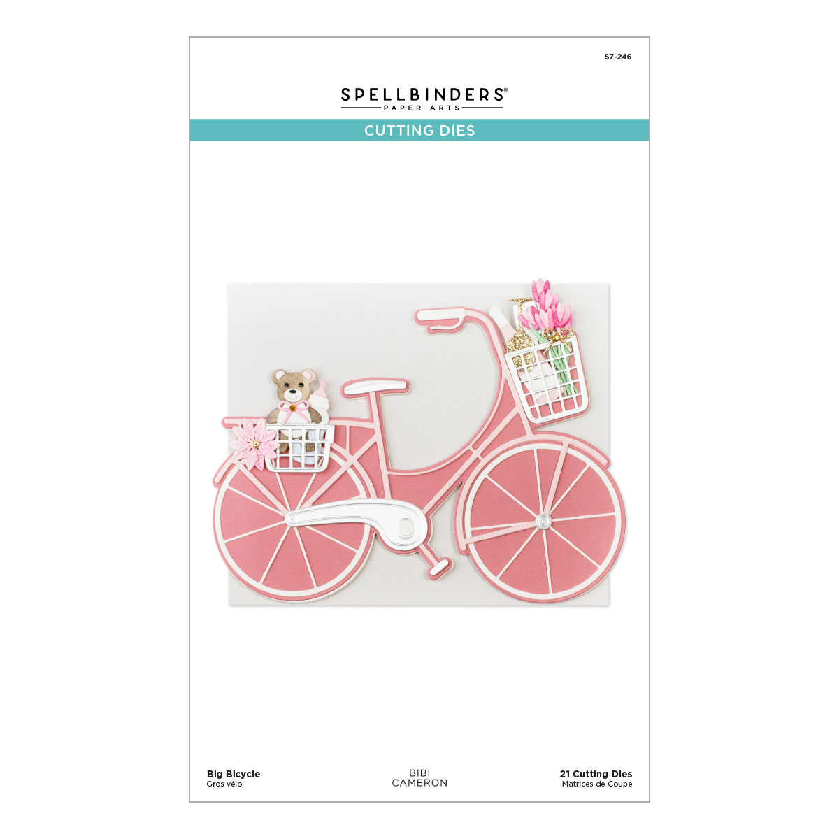 Spellbinders Big Bicycle Etched Dies From the Bibi’s Cats and Pugs Collection By Bibi Cameron