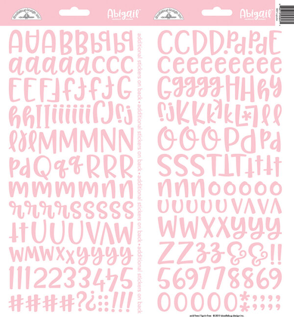 DOODLEBUG ALPHA STICKER ABIGAIL CUPCAKE