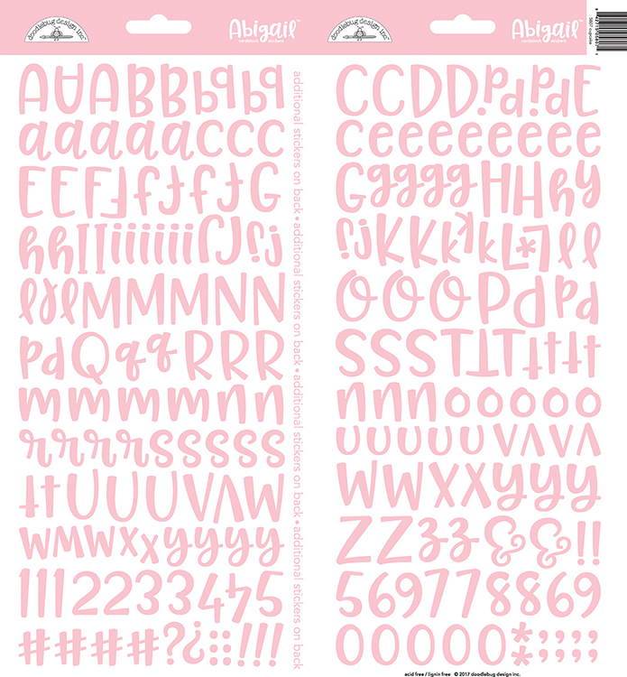 DOODLEBUG ALPHA STICKER ABIGAIL CUPCAKE