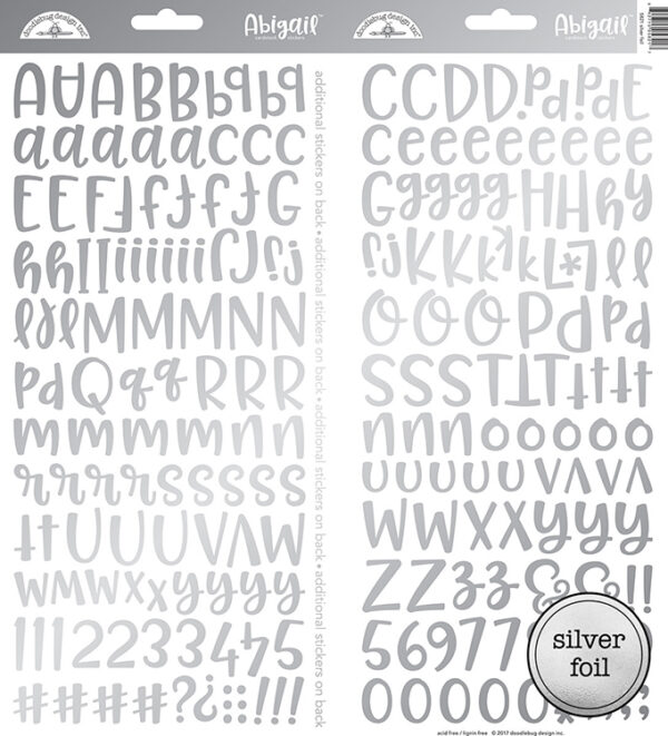 DOODLEBUG ALPHABET ABIGAIL SILVER FOIL