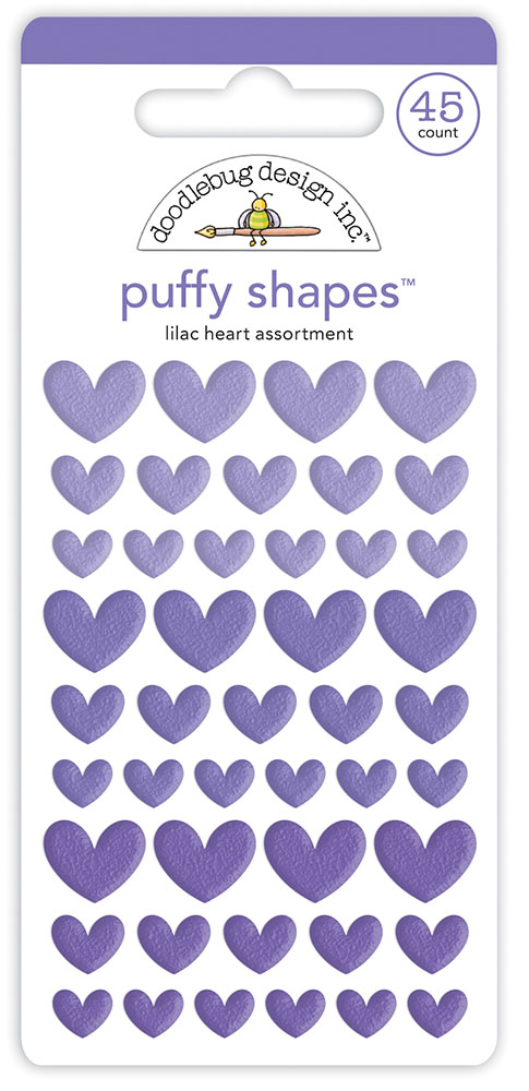 DOODLEBUG PUFFY SHAPES HEART LILAC