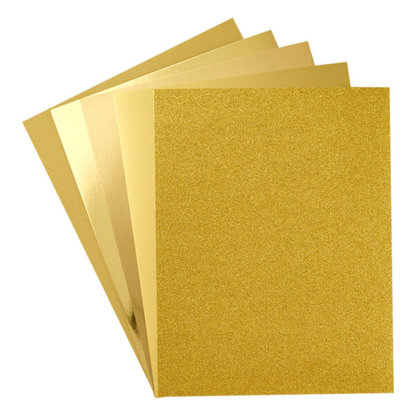 Spellbinders Gold Assortment Treasured Cardstock 8 1/2" X 11 -15 Pack