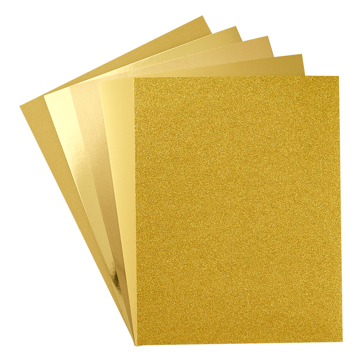 Spellbinders Gold Assortment Treasured Cardstock 8 1/2″ X 11 -15 Pack