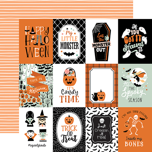 Echo Park Spooktacular Halloween 12X12 3X4 Journaling Cards