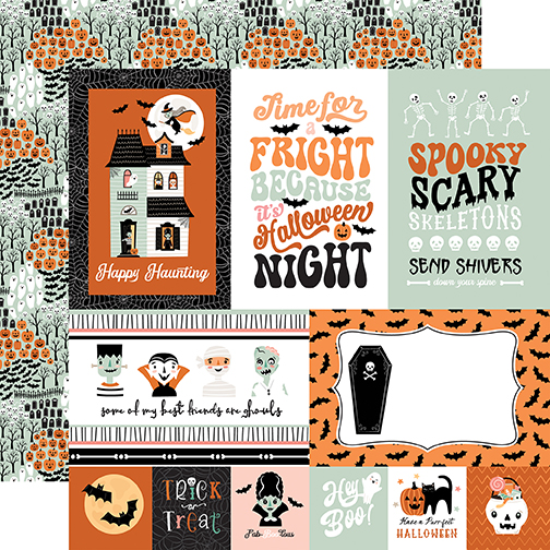 Echo Park Spooktacular Halloween 12X12 4X6 Journaling Cards