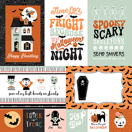 Echo Park Spooktacular Halloween 12X12 4X6 Journaling Cards