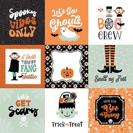 Echo Park Spooktacular Halloween 12X12 4X4 Journaling Cards