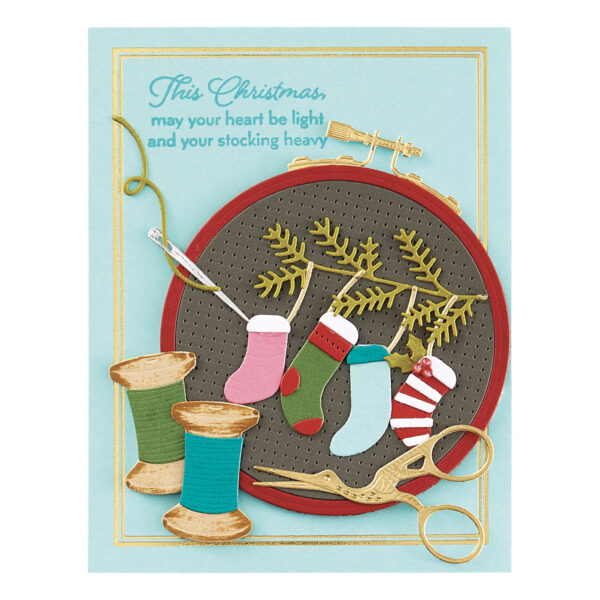 Spellbinders Nichol's Needlework Sentiments Clear Stamp Set From the Nichol's Needlework Collection By Nichol Spohr