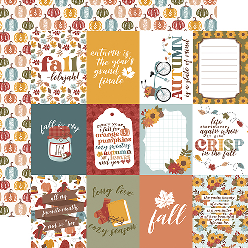 Echo Park Sweater Weather 12X12 3X4 Journaling Cards