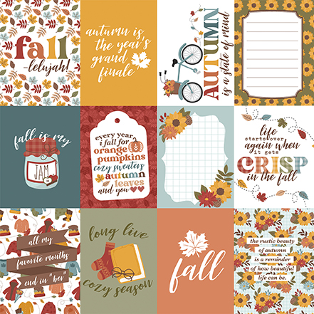 Echo Park Sweater Weather 12X12 3X4 Journaling Cards