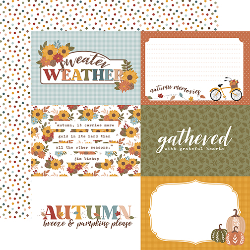 Echo Park Sweater Weather 12X12 6X4 Journaling Cards