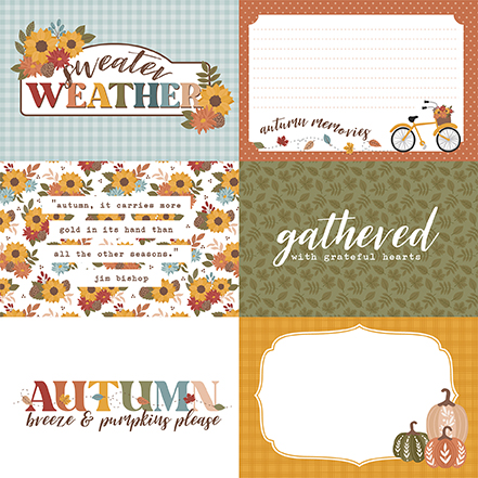 Echo Park Sweater Weather 12X12 6X4 Journaling Cards