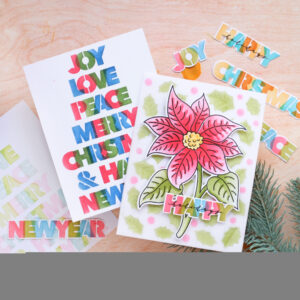 Waffle Flower Stencil Trio Overlapping Christmas Words