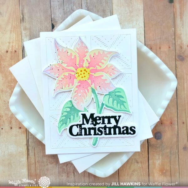 Waffle Flower Stencil Sketched Poinsettia Coloring