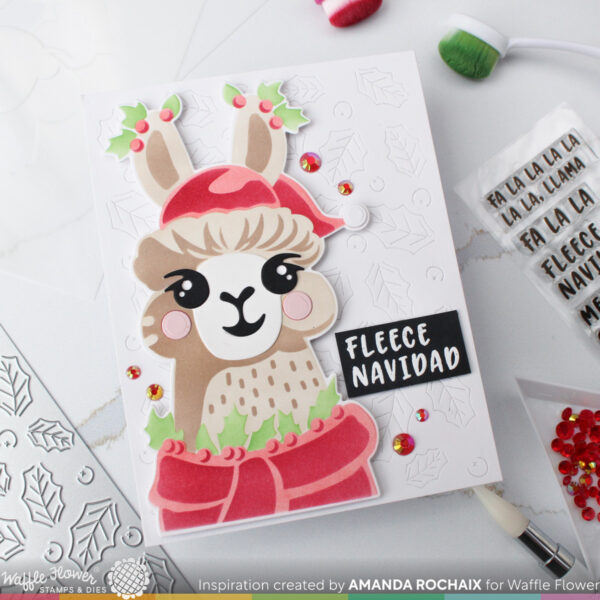 Waffle Flower Stamp Fa-la-la Llama Sentiments