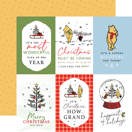 Echo Park Winnie the Pooh Christmasmas 12X12 4X6 Journaling Cards