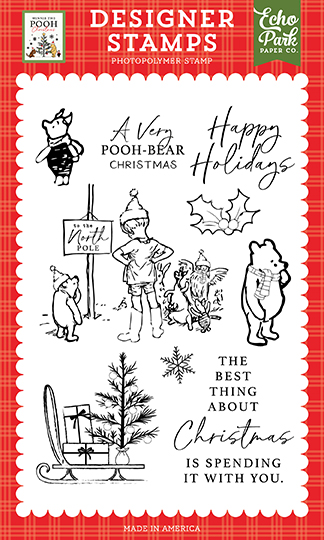 Echo Park Winnie the Pooh Christmasmas Very Pooh Bear Christmasmas Stamp Set