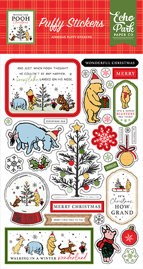 Echo Park Winnie the Pooh Christmasmas Puffy Stickers