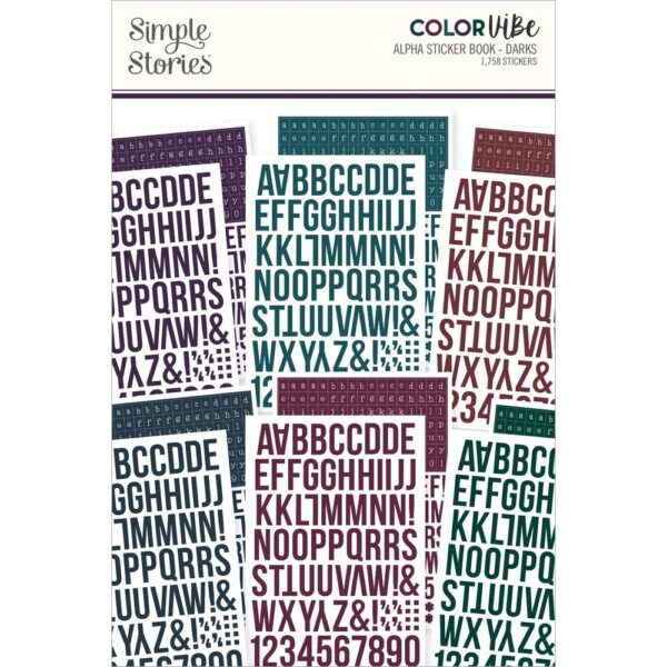 Simple Stories Color Vibe Alphabet Sticker Book Darks