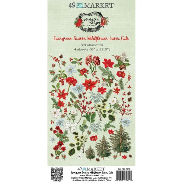 49 & MARKET EPHEMERA EVERGREEN SEASON WILDFLOWER LASER CUTS