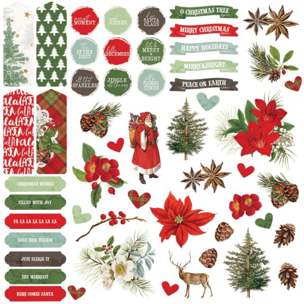 49 & MARKET EPHEMERA EVERGREEN SEASON CHIPBOARD SET