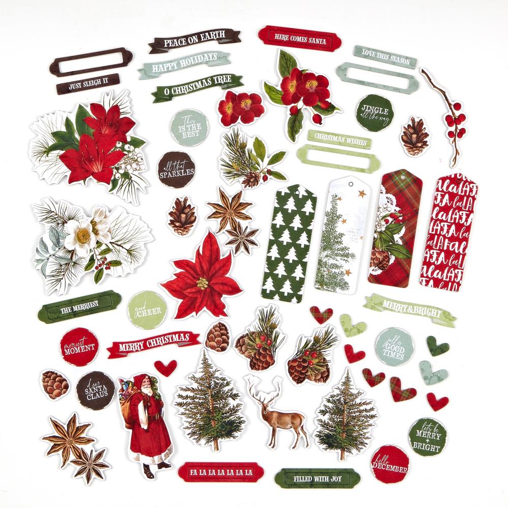 49 & MARKET EPHEMERA EVERGREEN SEASON CHIPBOARD SET