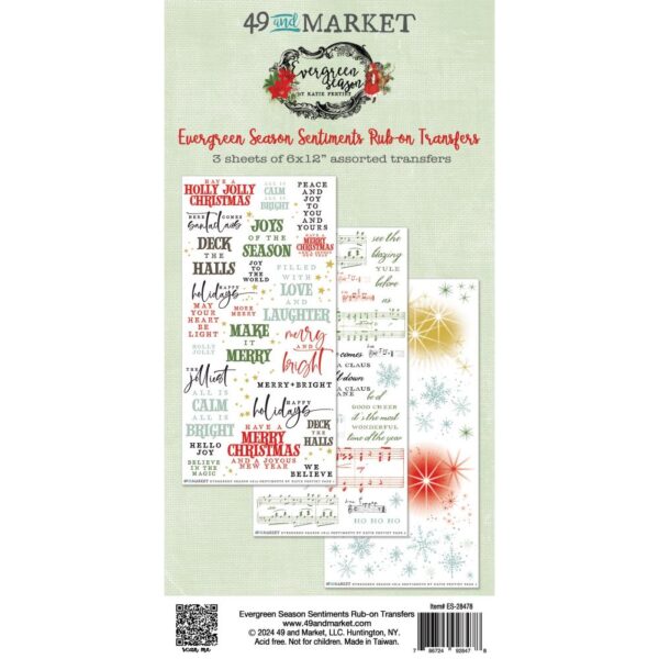 49 & MARKET RUB ON EVERGREEN SEASON SENTIMENTS RUB-ON TRANSFERS