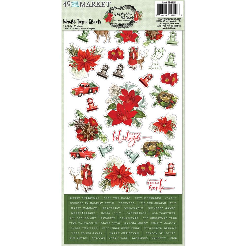 49 & MARKET STICKER EVERGREEN SEASON WASHI TAPE SHEETS