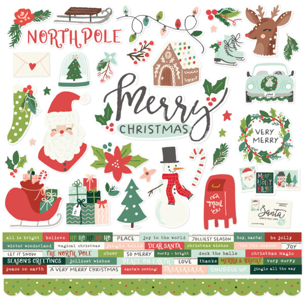 Simple Stories Santa's Village Cardstock Stickers