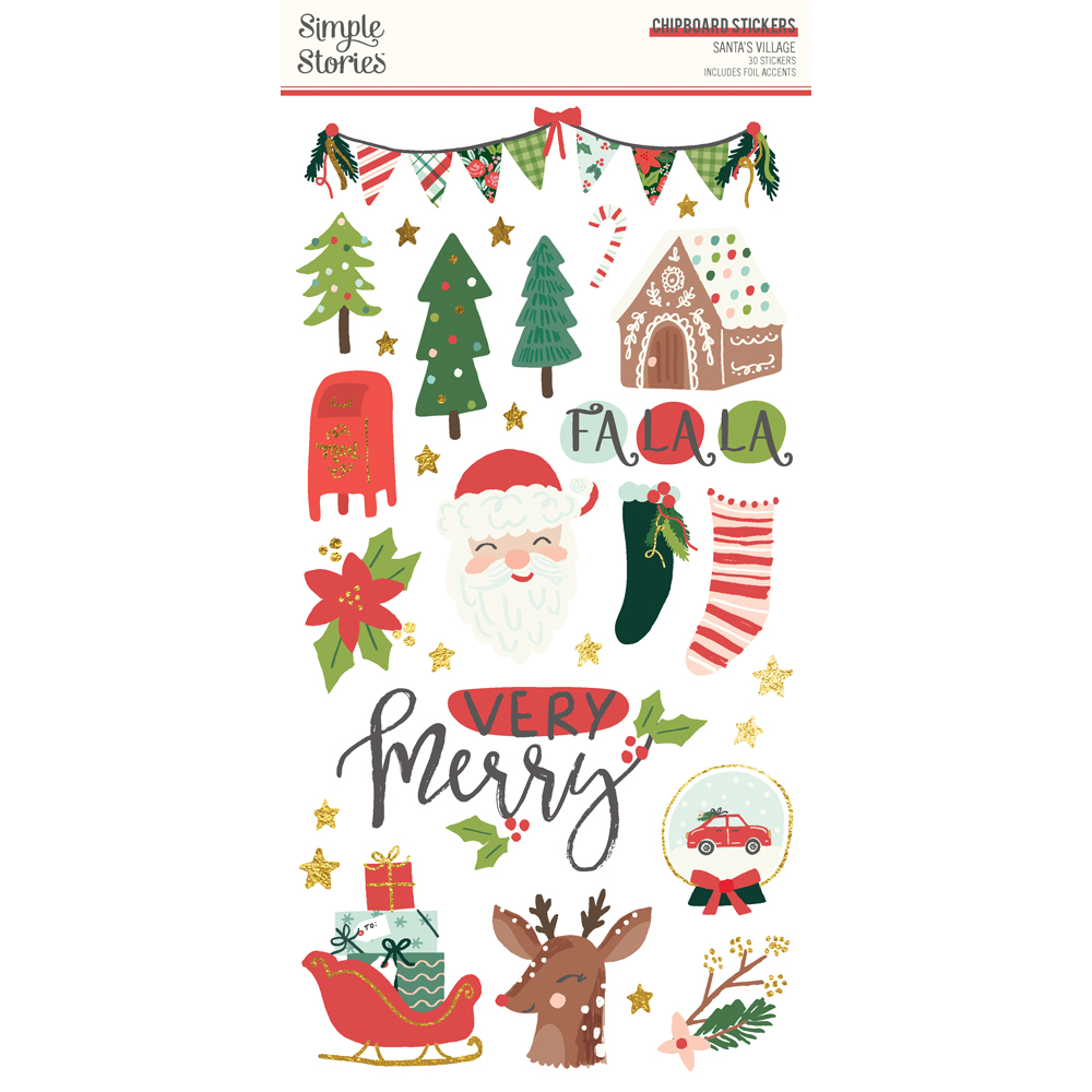 Simple Stories Santa's Village 6X12 Chipboard