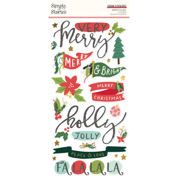 Simple Stories Santa's Village Foam Stickers