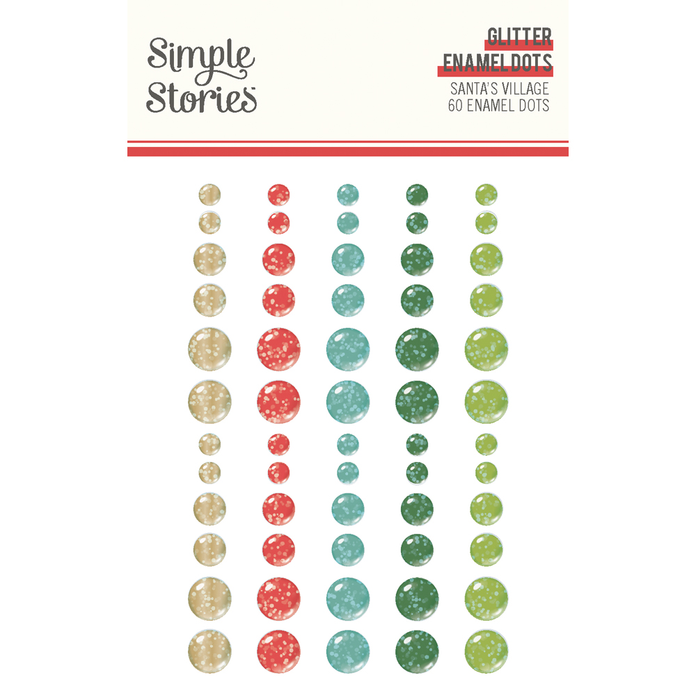 Simple Stories Santa’s Village Glitter Enamel Dots