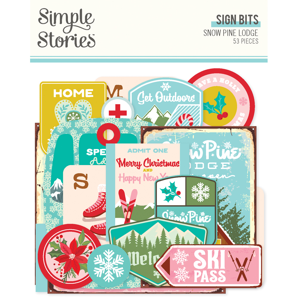 Simple Stories Snow Pine Lodge Sign Bits & Pieces