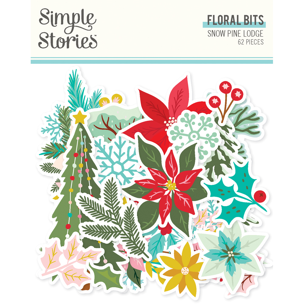 Simple Stories Snow Pine Lodge Floral Bits & Pieces