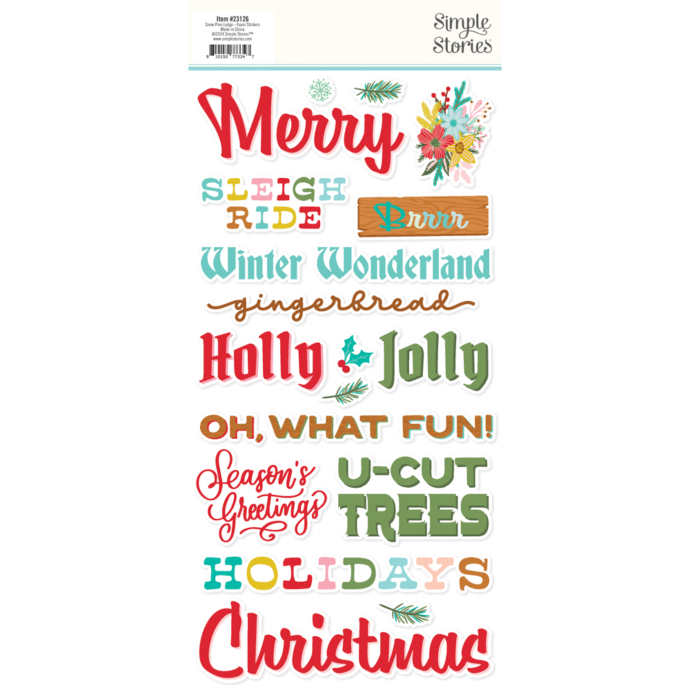 Simple Stories Snow Pine Lodge Foam Stickers