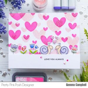 Pretty Pink Posh Stencil Layered Hearts