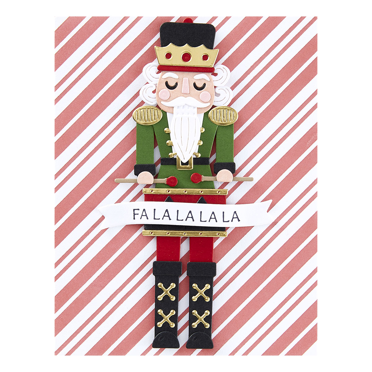 Spellbinders Candy Candy Stripes Press Plate From the Dancin’ Christmas Friends Collection