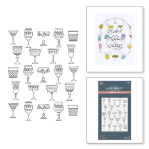 Spellbinders Layered Classy Glasses Press Plate & Stencil Bundle From the Happy Hour Collection