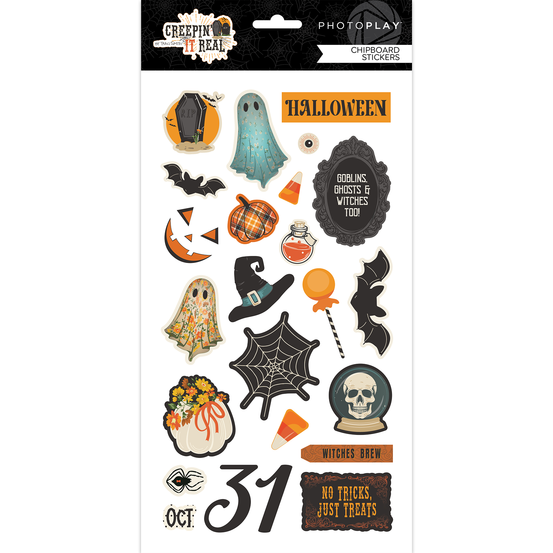 Photo Play Creepin’ It Real Chipboard Stickers 6″x12.5″