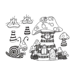 Spellbinders Toadstool Tales Cling Stamps From Stamps & Dies By Dyan Reaveley