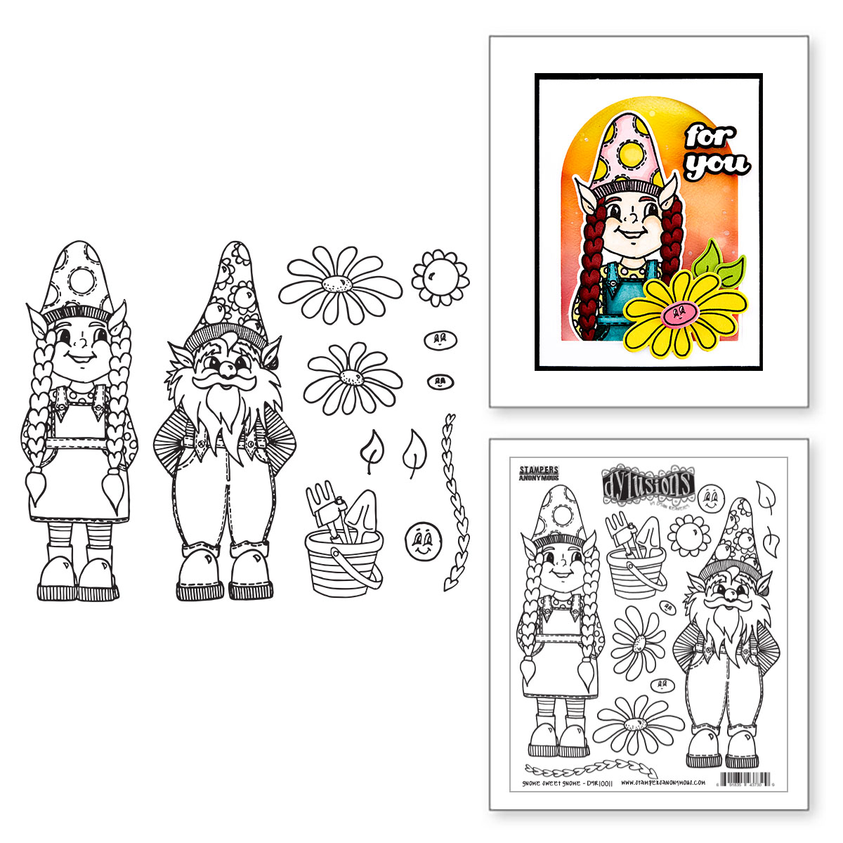 Spellbinders Gnome Sweet Gnome Cling Stamps From Stamps & Dies By Dyan Reaveley