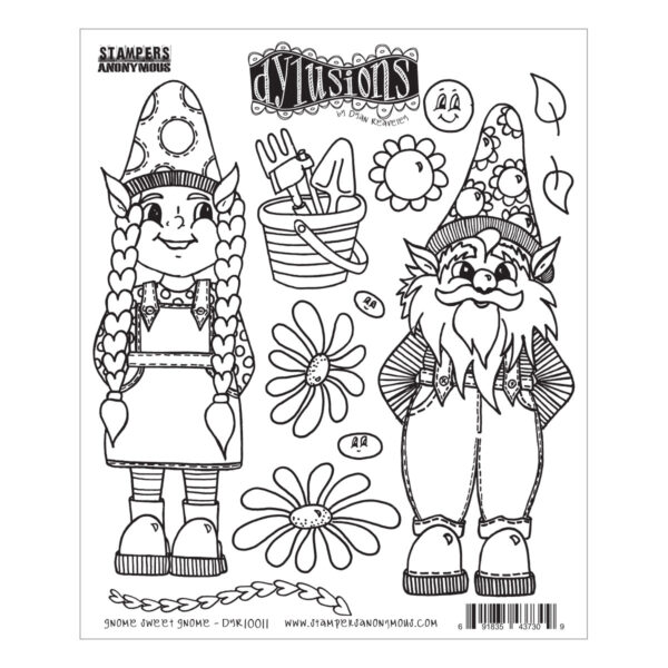 Spellbinders Gnome Sweet Gnome Cling Stamps From Stamps & Dies By Dyan Reaveley