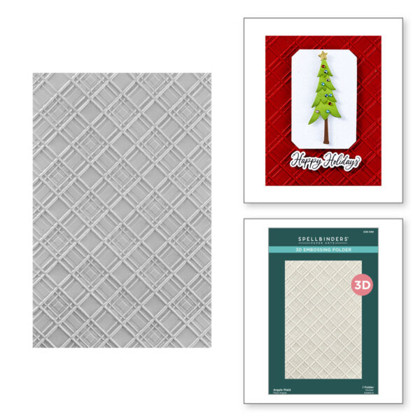 Spellbinders Argyle Plaid 3D Embossing Folder From the Home For the Holidays Collection