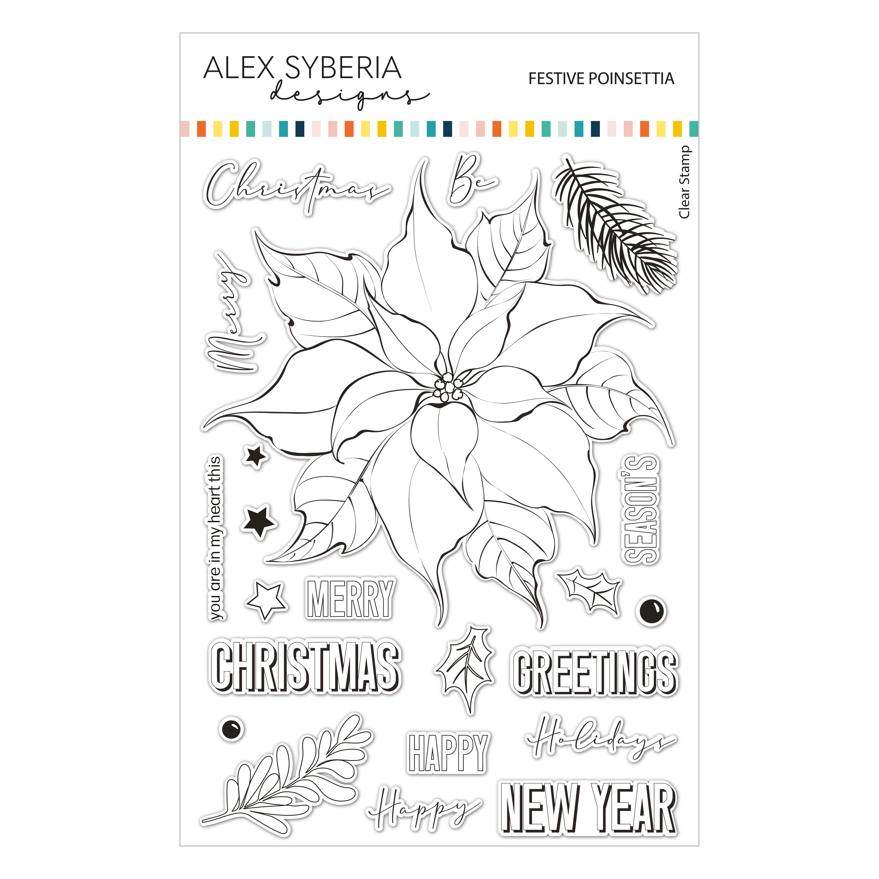 Alex Syberia Stamp Festive Poinsettia