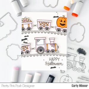 Pretty Pink Posh Stamp Halloween Train