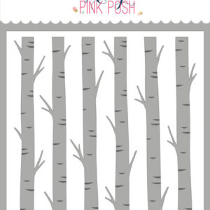 Pretty Pink Posh Stencil Layered Birch Trees