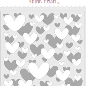 Pretty Pink Posh Stencil Layered Hearts